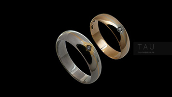 Комбинированное золото обручальные кольца.