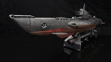 Коллекция дорогих моделей подводных лодок.