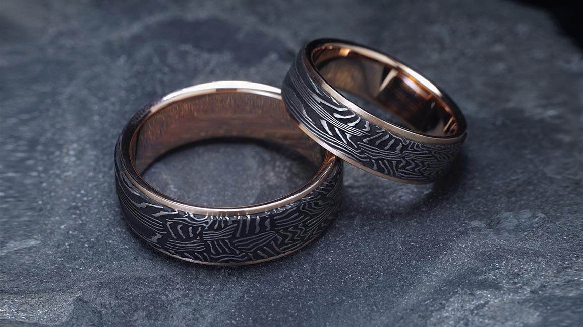 Обручальные кольца из дамасской стали Обручальные кольца из дамасской стали