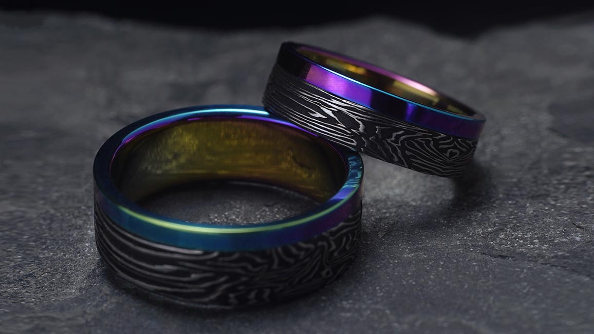 Обручальные кольца из дамасской стали Обручальные кольца из дамасской стали