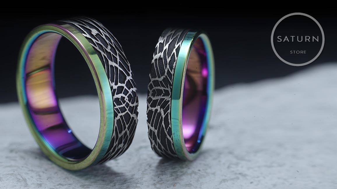 Прямоугольное обручальное кольцо из титана Прямоугольное обручальное кольцо из титана