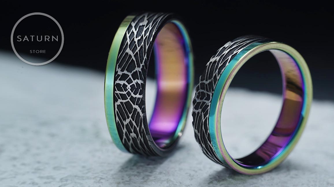 Широкие обручальные кольца из титана Широкие обручальные кольца из титана
